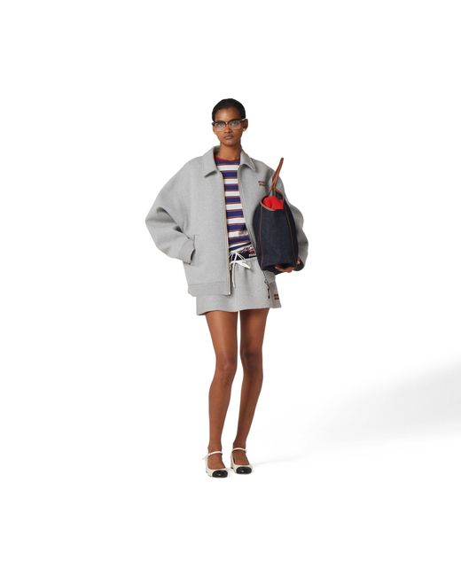 Miu Miu Gray Jersey Blouson Jacket