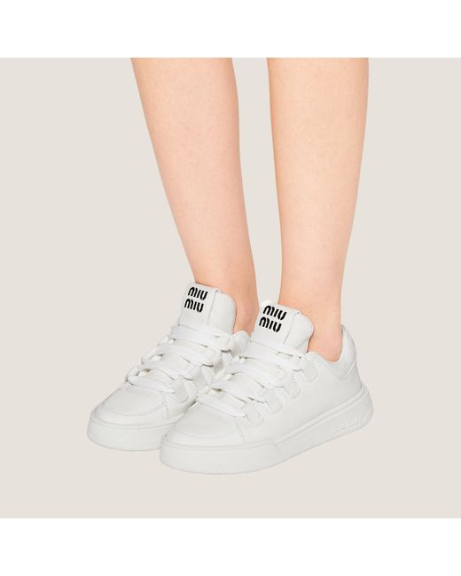Miu Miu White Leather Sneakers