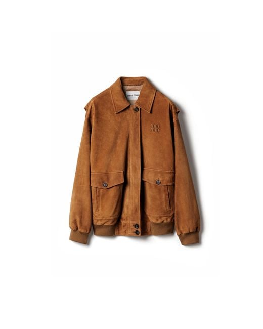 Miu Miu Brown Suede Blouson Jacket