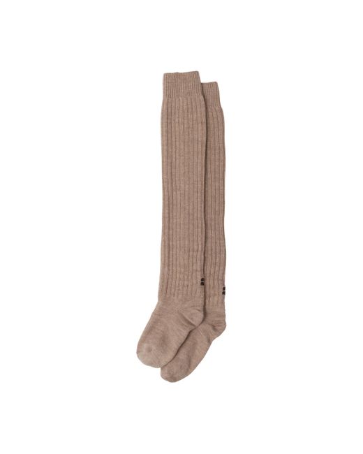 Miu Miu Brown Wool Over-the-knee Socks