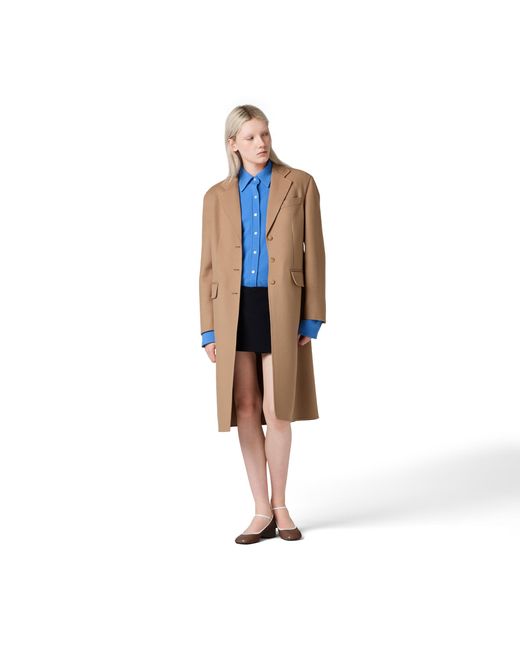 Miu Miu Brown Single-Breasted Double Cashmere Coat