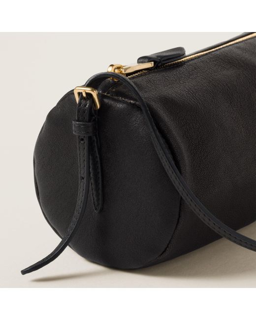 Miu Miu Nappa Leather Pouch in Black | Lyst