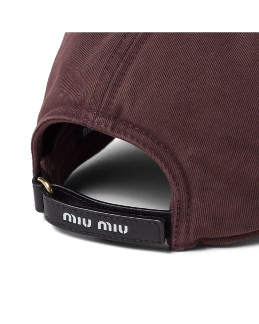 Miu Miu Purple Drill Baseball Cap