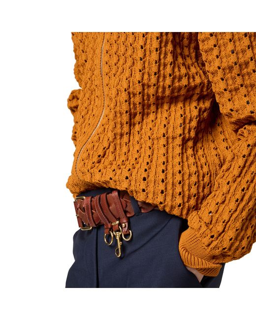 Miu Miu Brown Technical Yarn Zipper Cardigan