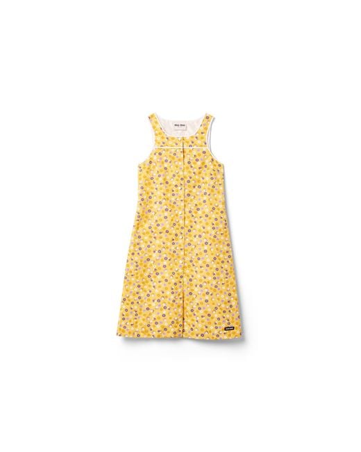 Miu Miu Yellow Poplin Dress