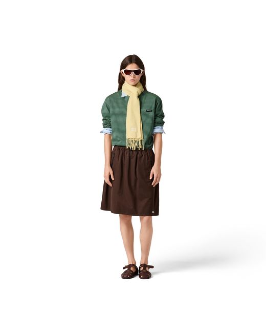 Miu Miu Brown Washed Gabardine Skirt