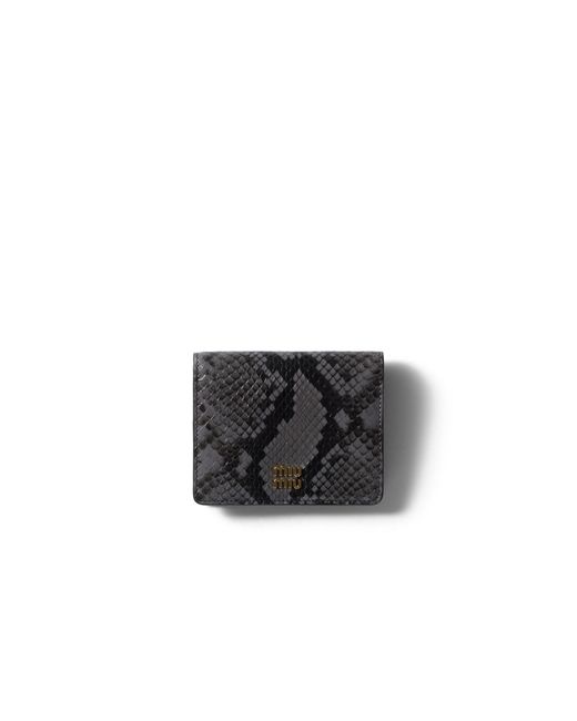 Miu Miu Black Small Ayers Leather Wallet