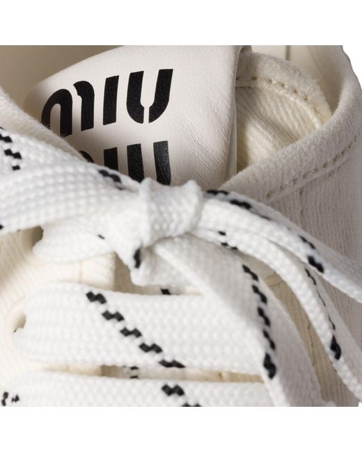 Miu Miu White Denim Sneaker Mules