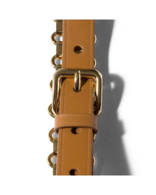 Miu Miu White Leather And Metal Belt