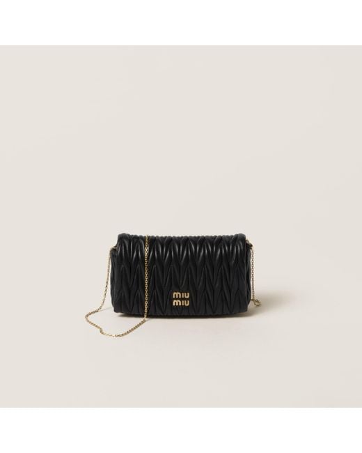 Miu Miu Black Matelassé-effect Mini Bag