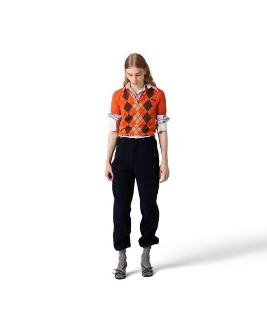 Miu Miu Blue Cotton Fleece Pants