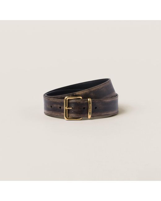 Miu Miu Black Nappa Leather Belt