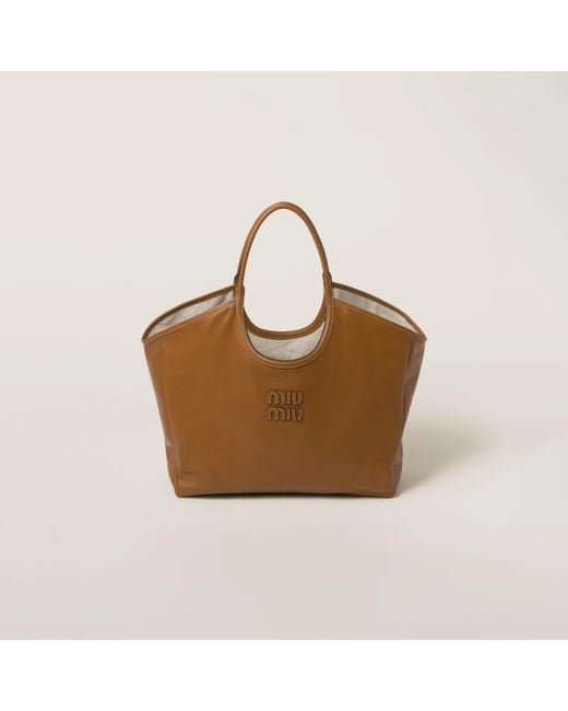 Miu Miu Brown Ivy Tote Bag