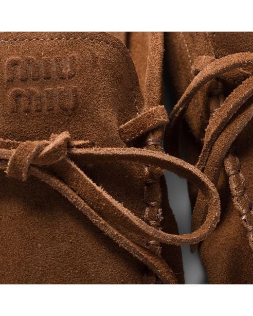 Miu Miu Brown Suede Deck Mules