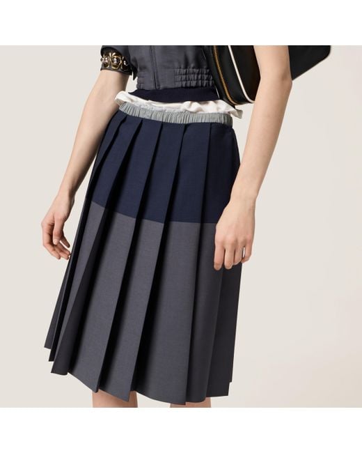 Miu Miu Kid Mohair Skirt in Blue | Lyst