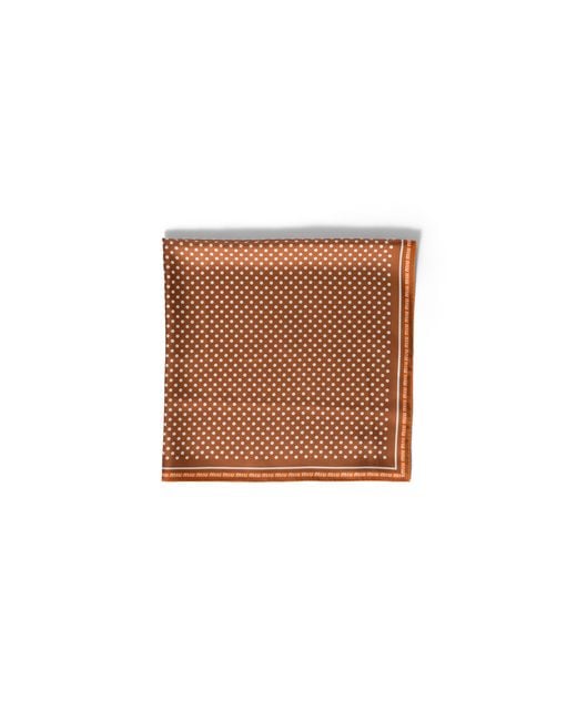 Miu Miu Brown Printed Silk Scarf