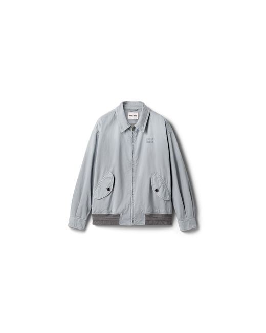 Miu Miu Gray Old Twill Blouson Jacket