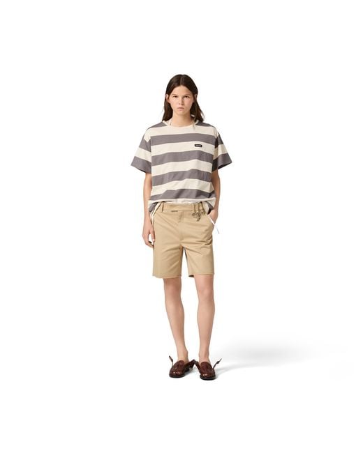 Miu Miu White Striped Jersey T-Shirt