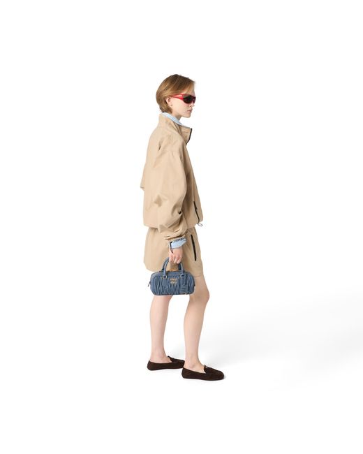 Miu Miu Blue Arcadie Matelassé Nappa Leather Bag