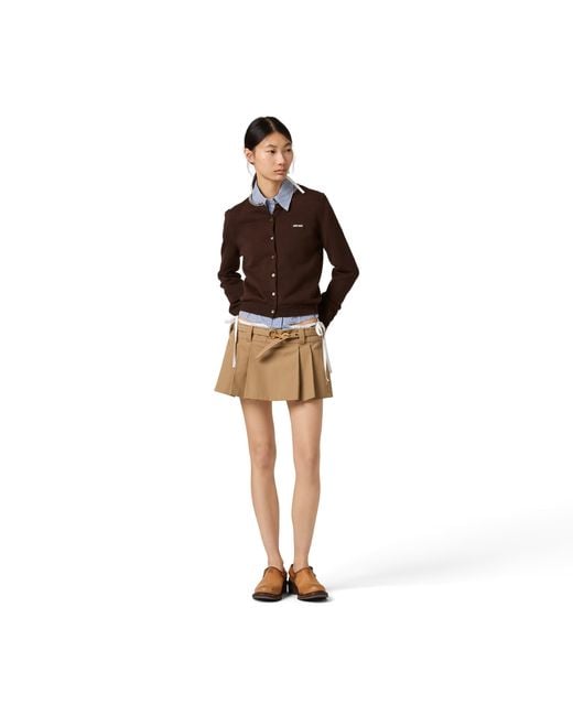 Miu Miu Brown Cotton Cardigan