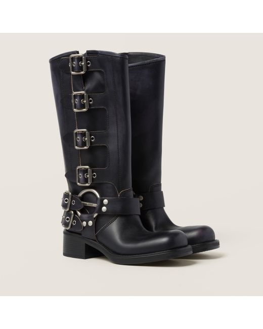 Miu Miu Black Leather Boots
