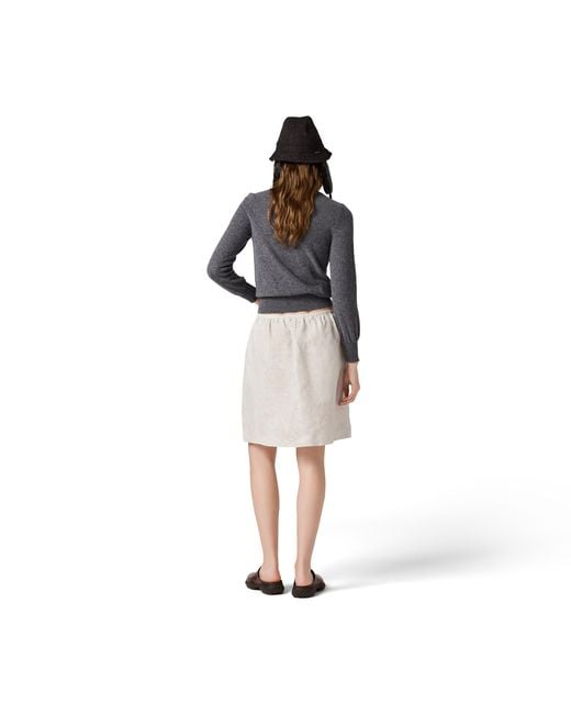 Miu Miu Gray V-Neck Wool Cardigan