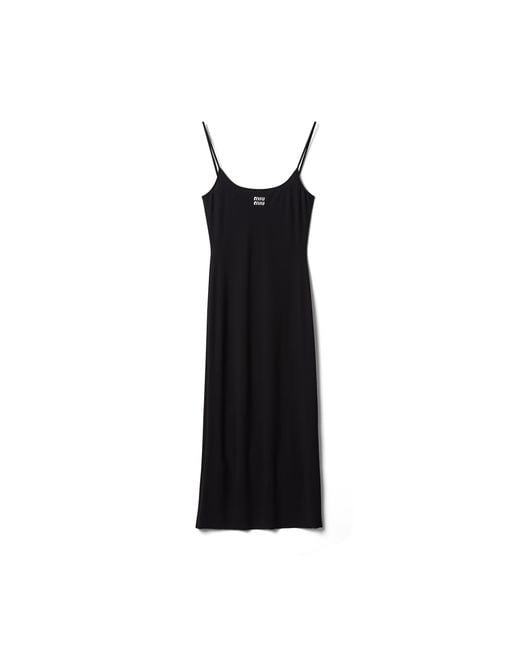 Miu Miu Black Stretch Jersey Dress