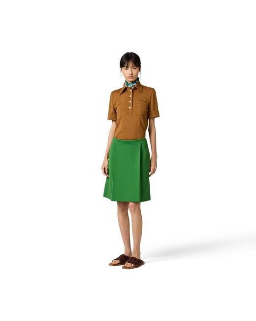 Miu Miu Green Technical Jersey Skirt