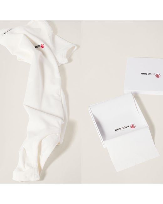 Miu Miu White Petit Bateau X Miu Miu Stretch Jersey Bodysuit
