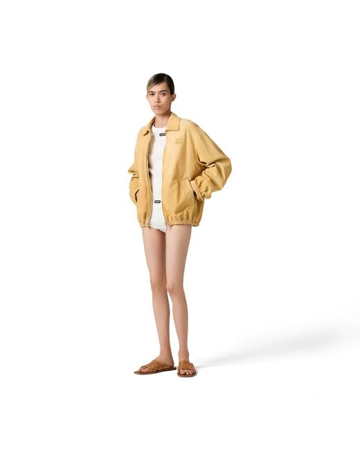 Miu Miu Natural Waxed Suede Blouson Jacket
