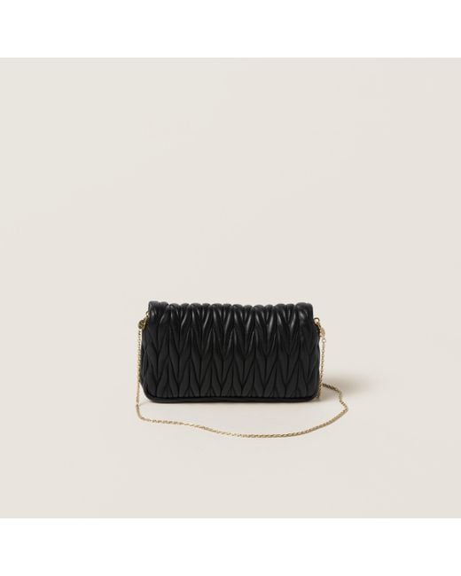 Miu Miu Black Matelassé Nappa Leather Mini-bag
