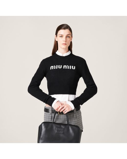 Miu Miu Black Wool And Cashmere Sweater