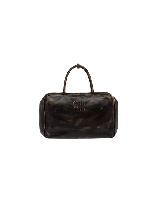 Miu Miu Black Nappa Leather Top-Handle Bag