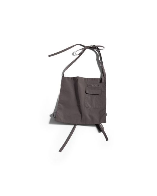 Miu Miu Gray Poplin Apron Top