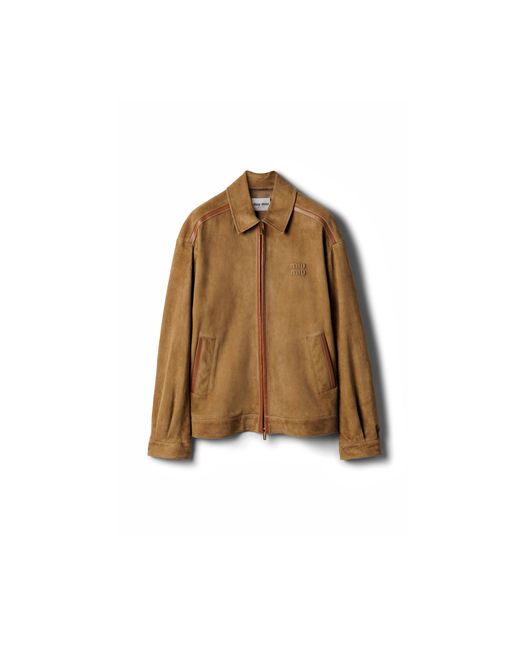 Miu Miu Brown Suede Blouson Jacket