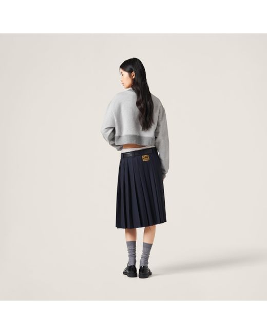 Miu Miu Gray Cotton Fleece Sweatshirt