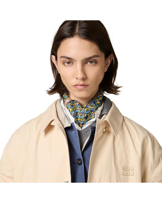 Miu Miu Natural Old Gabardine Single-Breasted Trench Coat