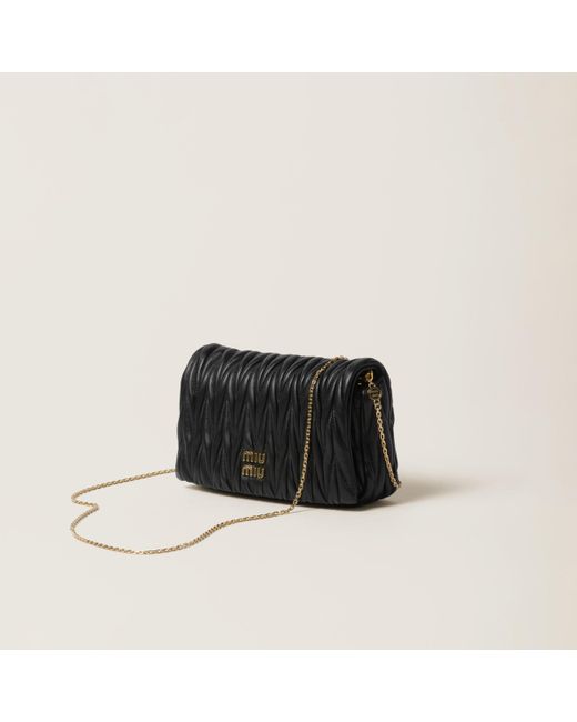 Miu Miu Black Matelassé Nappa Leather Mini-bag