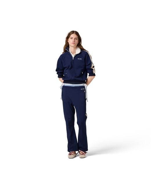 Miu Miu Blue Technical Fabric Pants