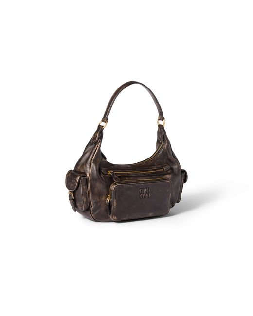 Miu Miu Brown Pocket Nappa Leather Bag