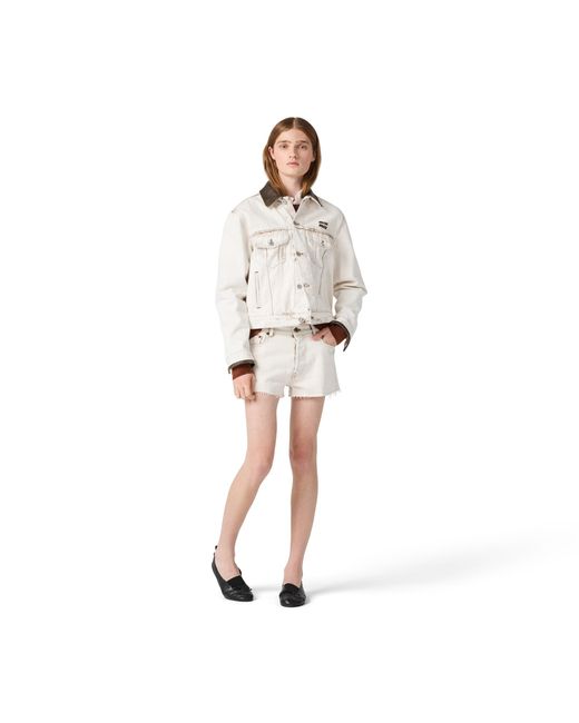 Miu Miu White Denim Blouson Jacket