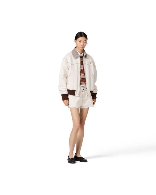 Miu Miu Natural Denim Blouson Jacket