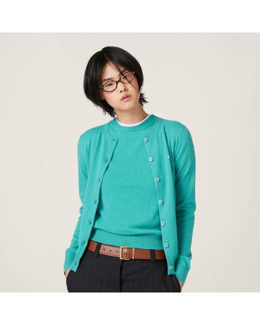 Miu Miu Blue Cashmere Sweater