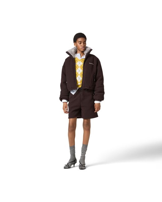 Miu Miu Brown Fleece Down Jacket