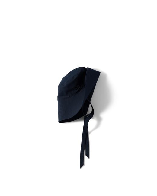 Miu Miu Blue Wide-Brimmed Poplin Bucket Hat