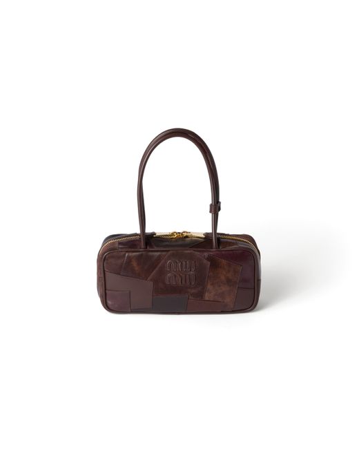Miu Miu Brown Beau Leather Patchwork Bag