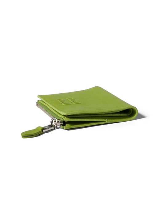 Miu Miu Green Small Leather Wallet