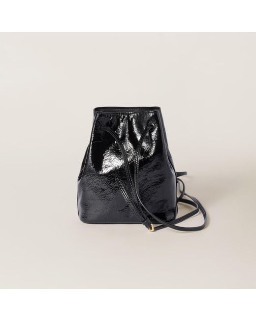 【MIU MIU】NAPLAK PATENT LEATHER POUCH Miu Miu Naplak Patent Leather Pouch in Black | Lyst