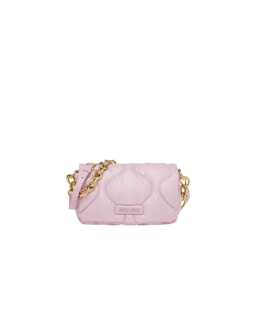 Miu Miu Pink Padded Nylon Shoulder Bag