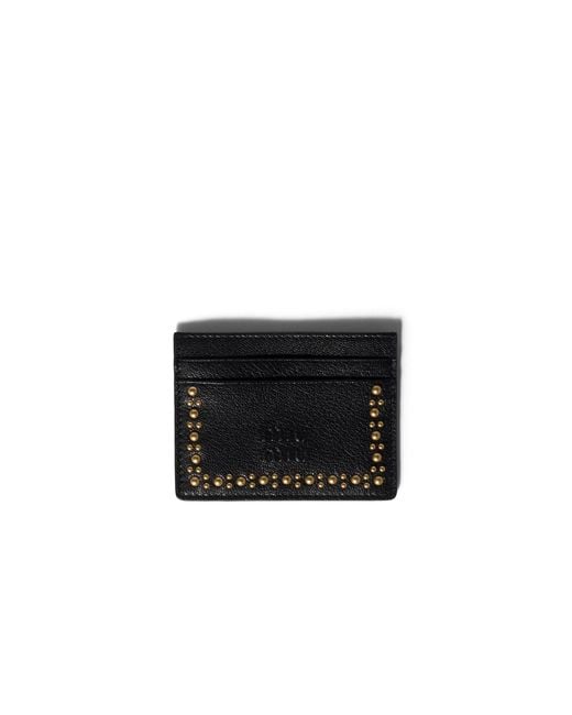 Miu Miu Black Leather Card Holder